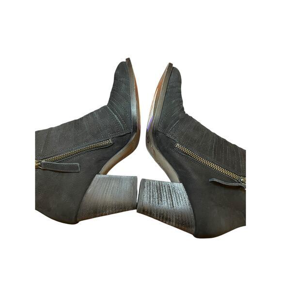 NWT Paul Green Women 6 Malibu Sliced Zip Bootie Black Leather Suede Heels - Picture 11 of 15